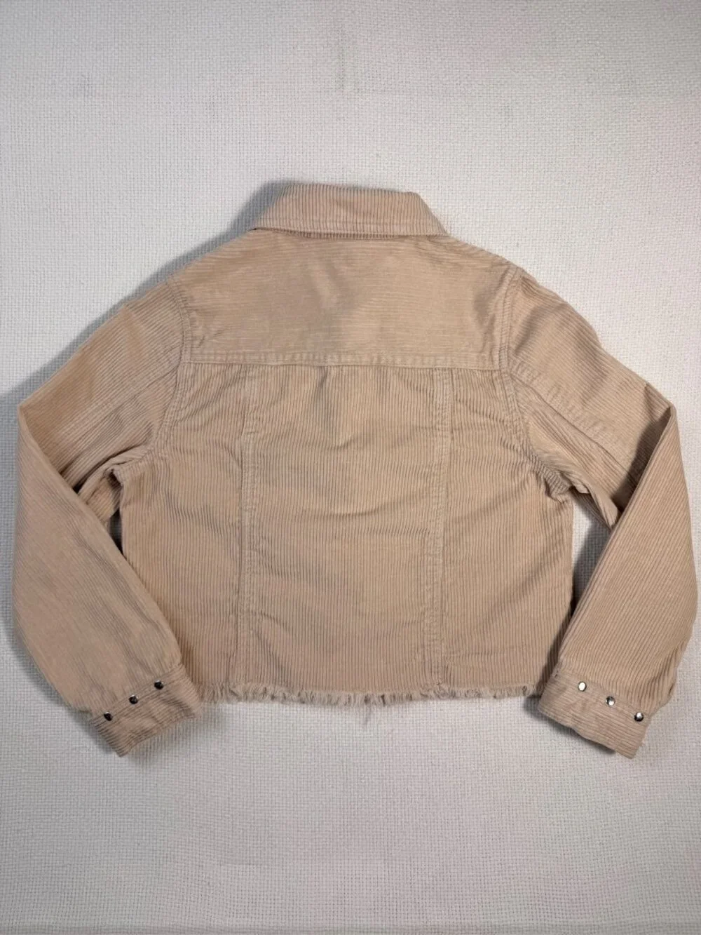 Steve Madden Kids Girls Studded Corduroy Jacket Size S Tan Distressed Western